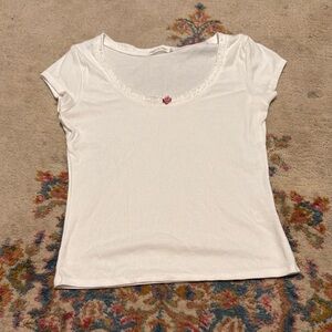 White Fitted Cap Sleeve T-Shirt